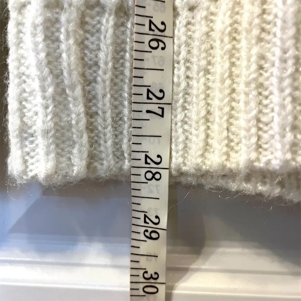 Calvin Klein Women's Ivory Mock Neck Knit Pullover Fanny Sweater S Warm Cozy